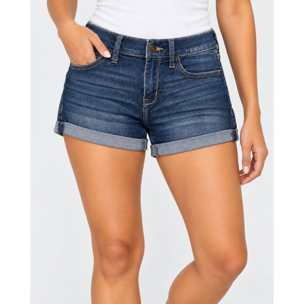 Abercrombie & Fitch Denim Shorts Women's 0 W25 Dark Wash Cuffed Low Rise